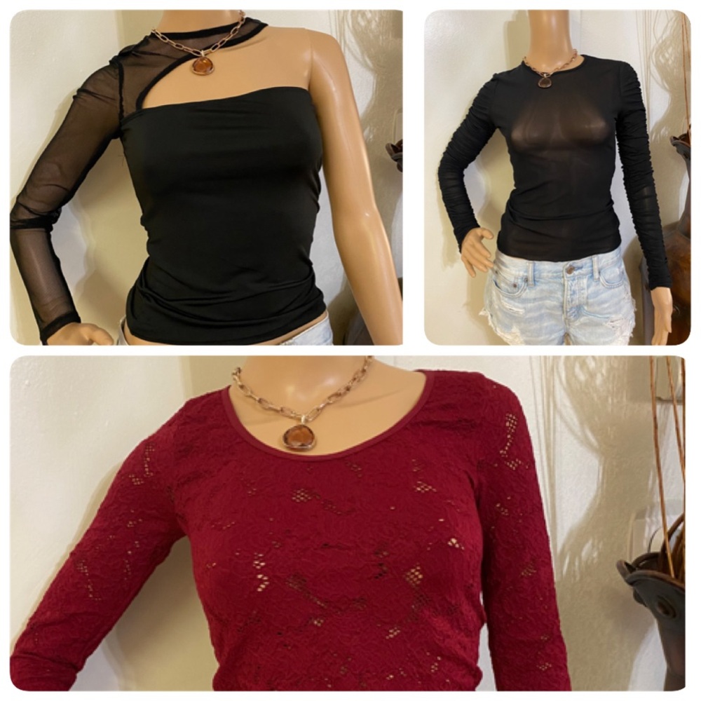 Bundle Beautiful Mesh Tops Size Small